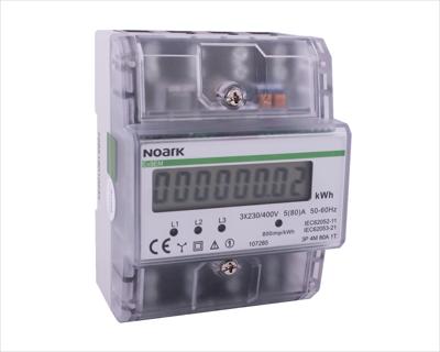  Contor de energie 3-poli, 4-module, 80 A, 1-tarif, afișaj LCD