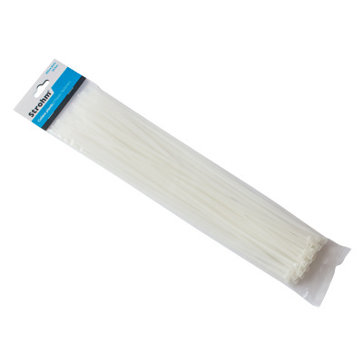 Strohm Colier plastic 150X2.5, alb, 100 buc.